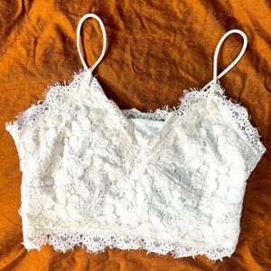 White Lace Crop Top Cami size M - L